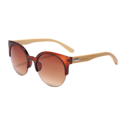 Foster 1035-2 Clubmaster Round Tinted Sunglasses Brown