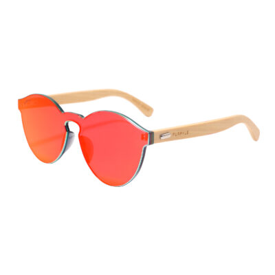 Riverside 312M-5 Classic Round Mirrored Sunglasses Fire Red