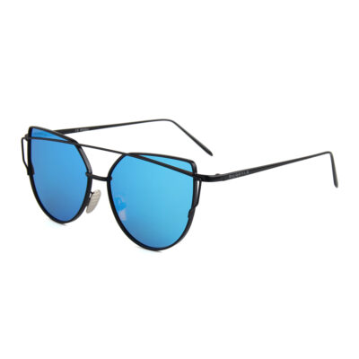 Selma 2202M-4 Round Rectangular Polarized Mirrored Reflective Sunglasses Blue