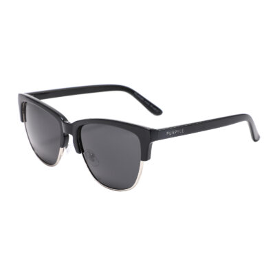 Vienna 5003-1 Clubmaster Polarized Tinted Sunglasses Black