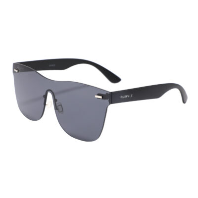 Santa Barbara F1002-1 Frameless Rectangular Oversized Tinted Sunglasses Black