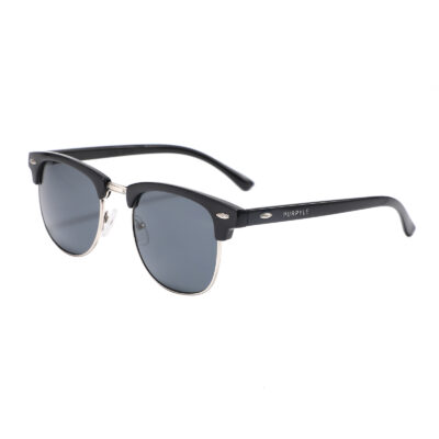 Fulton St 1608-1 Clubmaster Sunglasses Tinted Black