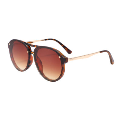 Industry 2134-2 Double Bridge Aviator Tinted Sunglasses Tortoise Brown