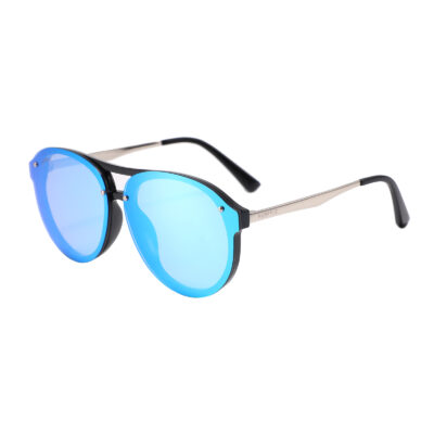 Industry 2134M-4 Double Bridge Aviator Mirrored Reflective Sunglasses Blue