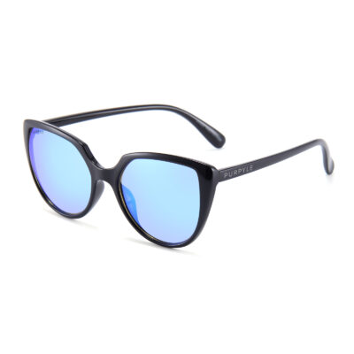 Venice 1690M-4 Oversized Cat Eye Polarized Mirrored Reflective Sunglasses Blue