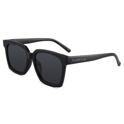 Paige 1683-1 Oversized Square Polarized Tinted Sunglasses Black