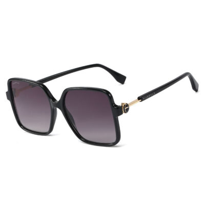 Milan 95261-1 Oversized Square Polarized Tinted Sunglasses Black