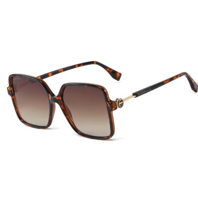 Milan 95261-2 Oversized Square Polarized Tinted Sunglasses Tortoise Brown